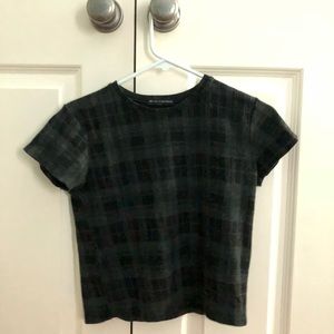 Brandy Melville cropped plaid T-shirt
